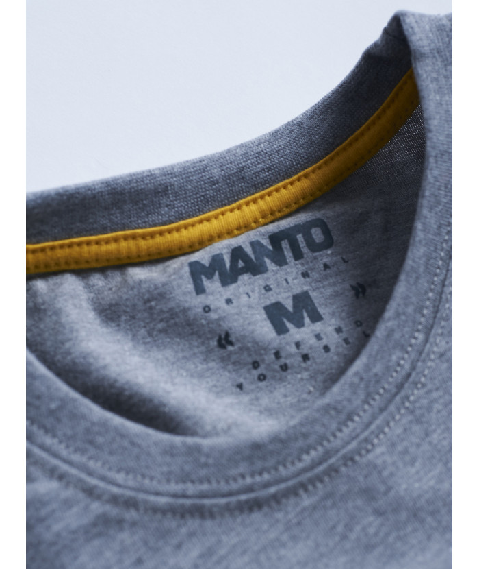 Футболка MANTO t-shirt LOGO melange фото комірця