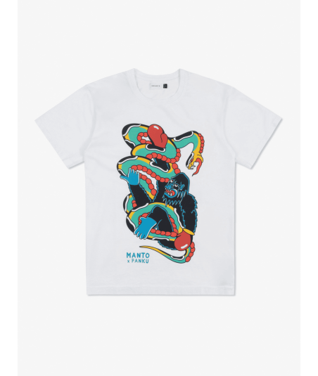 Футболка MANTO x Panku t-shirt STRUGGLE white фото