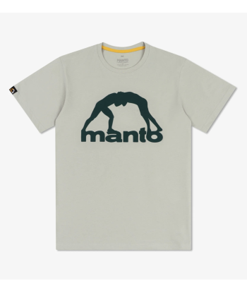 Футболка MANTO t-shirt VIBE 25 light gray-dark green фото