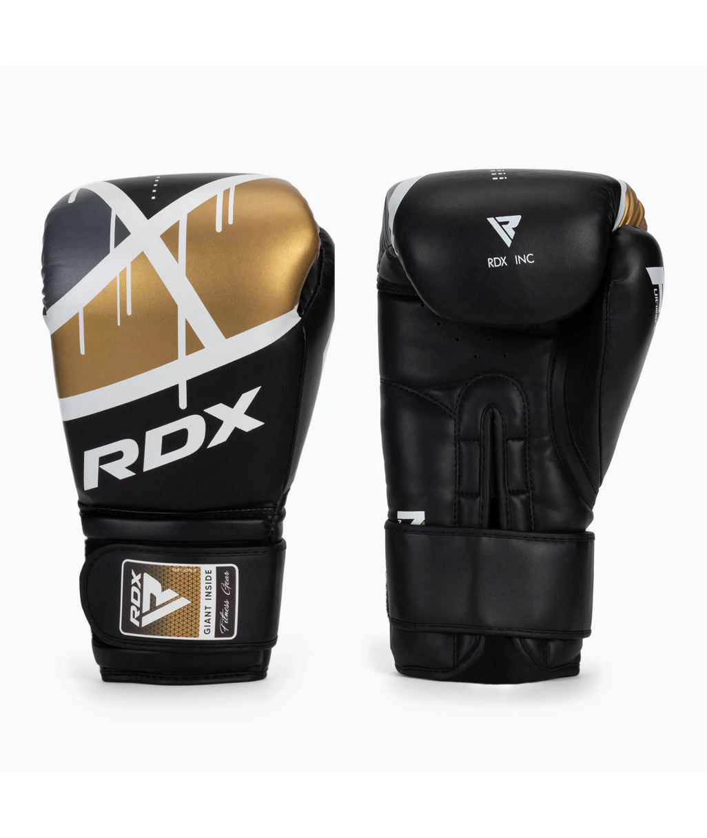 Боксерські рукавиці RDX BGR-F7 Boxing Sparring Gloves - black golden