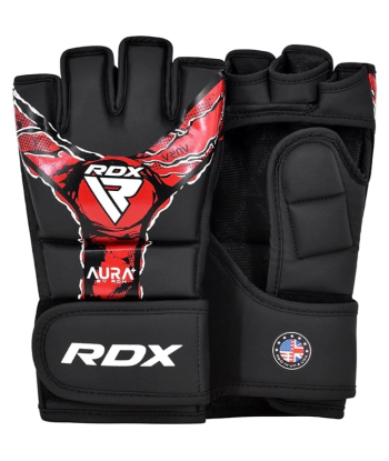 Рукавиці для ММА RDX GRAPPLING GLOVES NEW AURA F17 - black, red GGR-F17BR