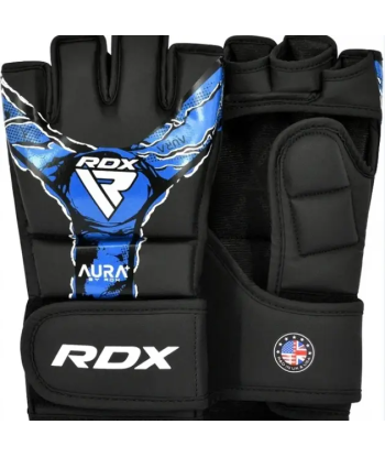 Рукавиці для ММА RDX GRAPPLING GLOVES NEW AURA F17 - black, blue GGR-F17BU