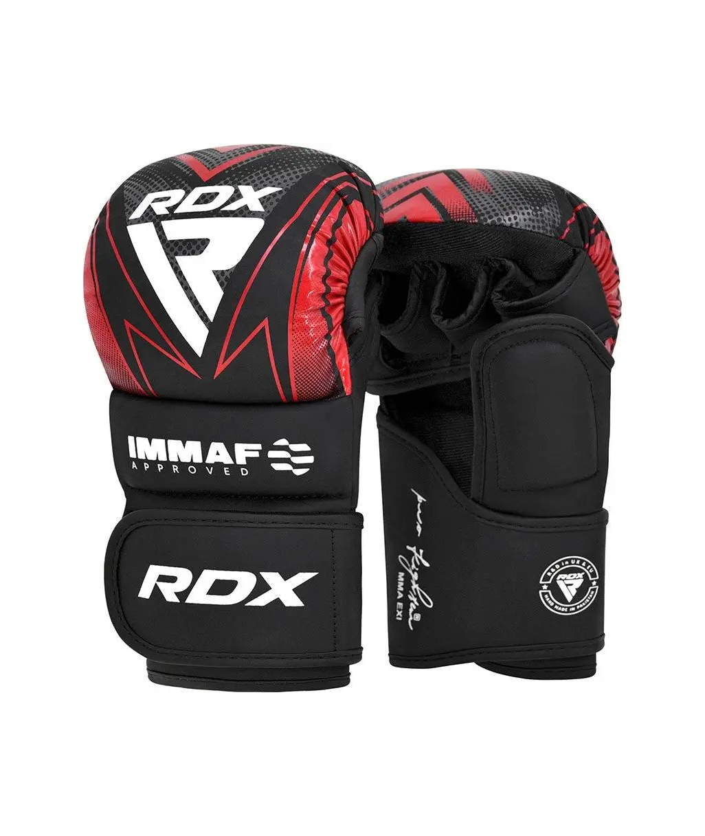 MMA RDX IMMAF Approved Shooter Grappling Gloves Black/Red  GSR-F17BU