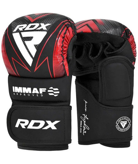 MMA RDX IMMAF Approved Shooter Grappling Gloves Black/Red  GSR-F17BU