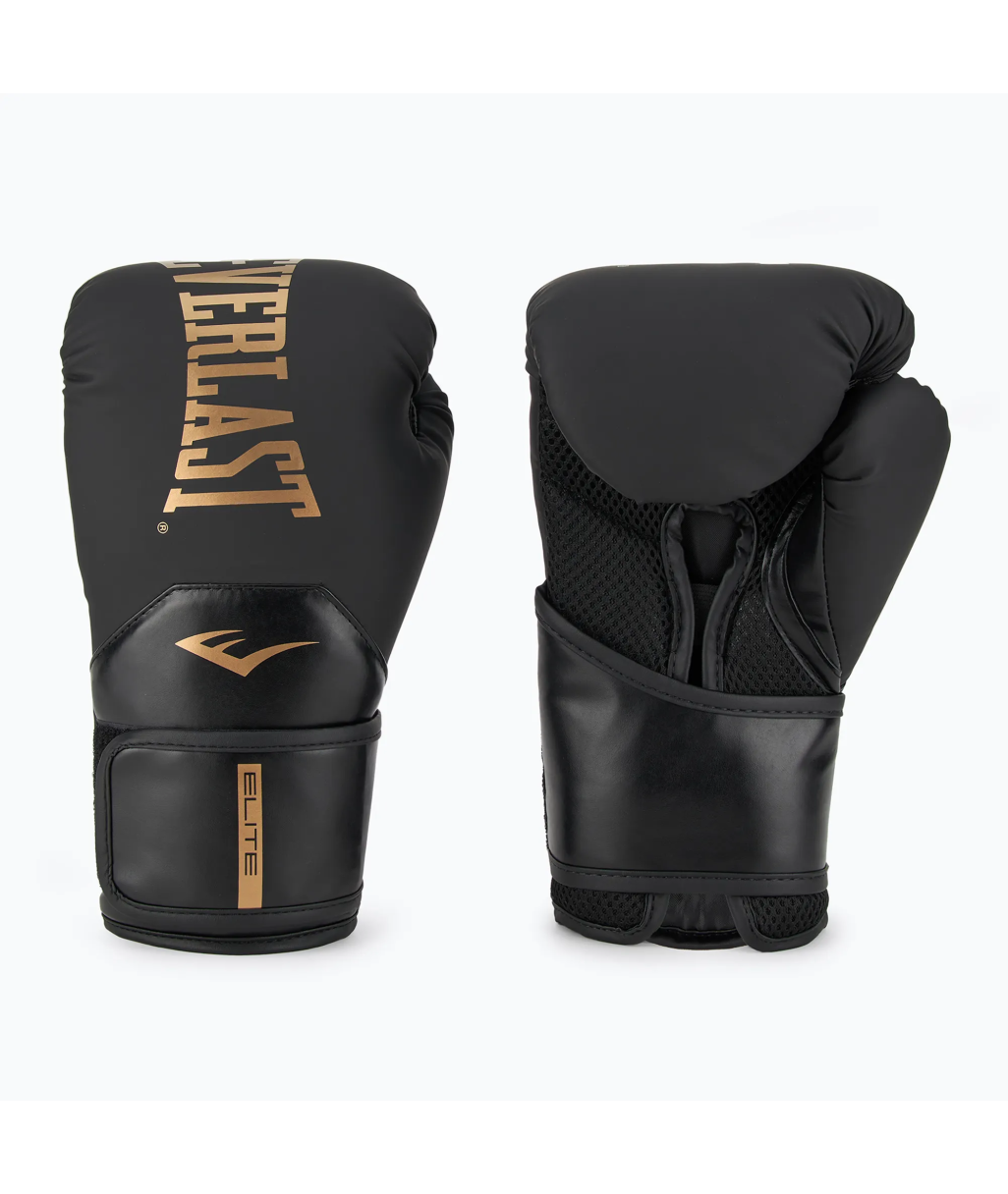 Боксерские перчатки  Everlast ELITE 2 BOXING GLOVE Black Gold P00003271