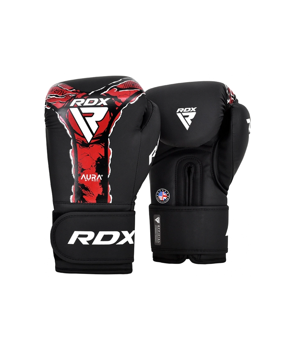Боксерські рукавиці RDX F17 Aura Plus Boxing Gloves Black/Red BGR-F17BR