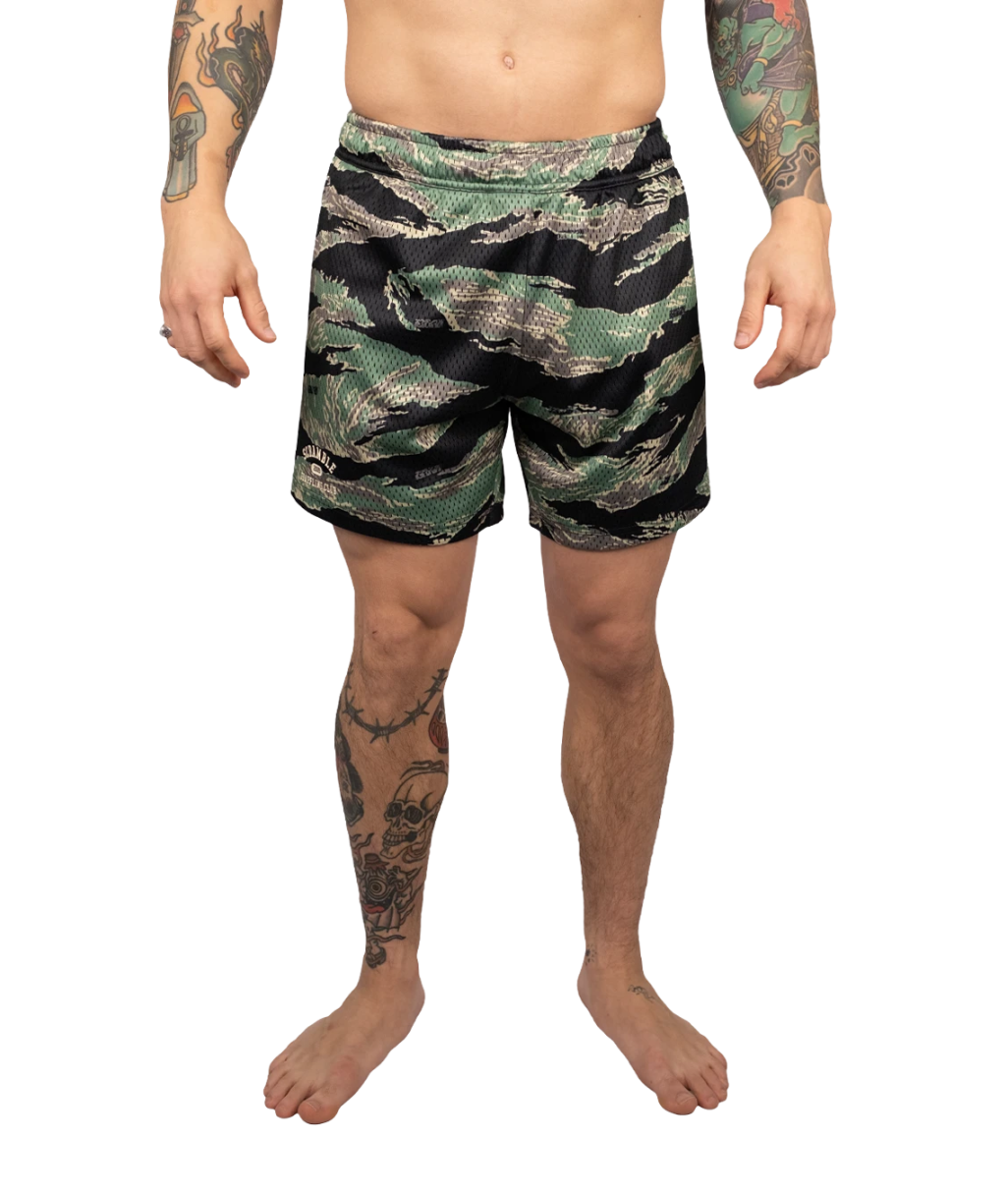 Шорти SCRAMBLE Mesh Hybrid Grappling Shorts - Tiger Camo MSHGRPSHRTTIGR