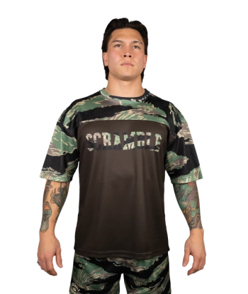 Футболка SCRAMBLE Mesh Hybrid Grappling Top - Tiger Camo MSHGRPTOPTIGR