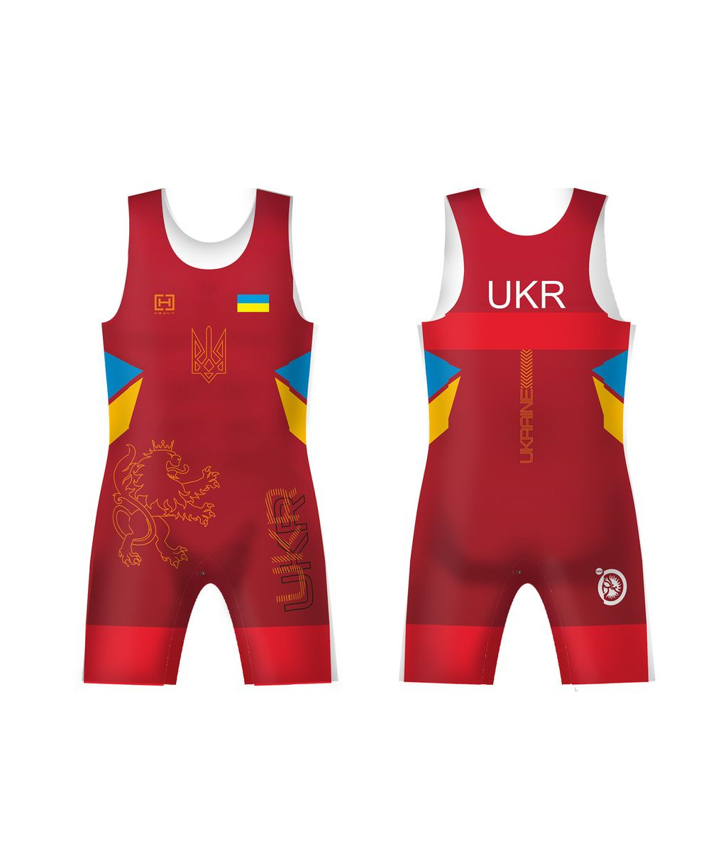 Трико збірної України UWW Ukraine 2018 Red червоне