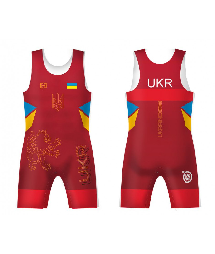 Трико збірної України UWW Ukraine 2018 Red червоне