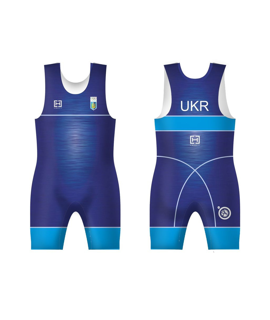 Трико сборной Украины Heavy UWW UKR TOKYO Blue синее