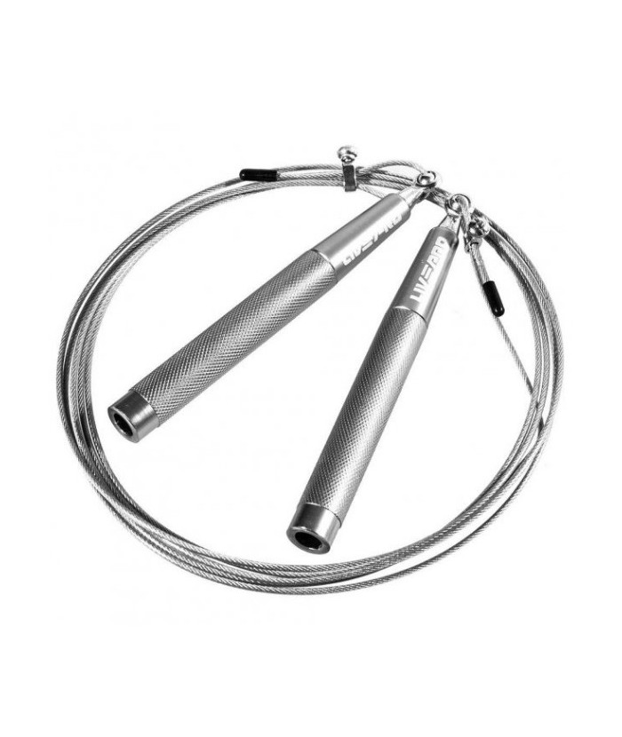 ШВИДКІСНА СКАКАЛКА LIVEPRO SPEED JUMPROPE LP8283H-s SILVER у сірому кольорі