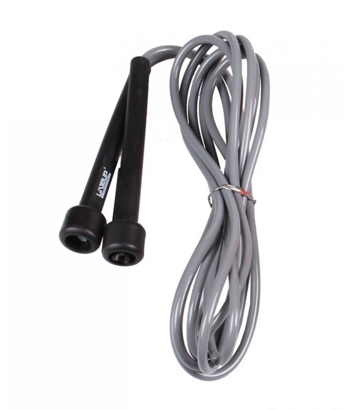 СКАКАЛКА В ТУБУСІ LIVEUP PVC JUMP ROPE LS3115-G у сірому кольорі