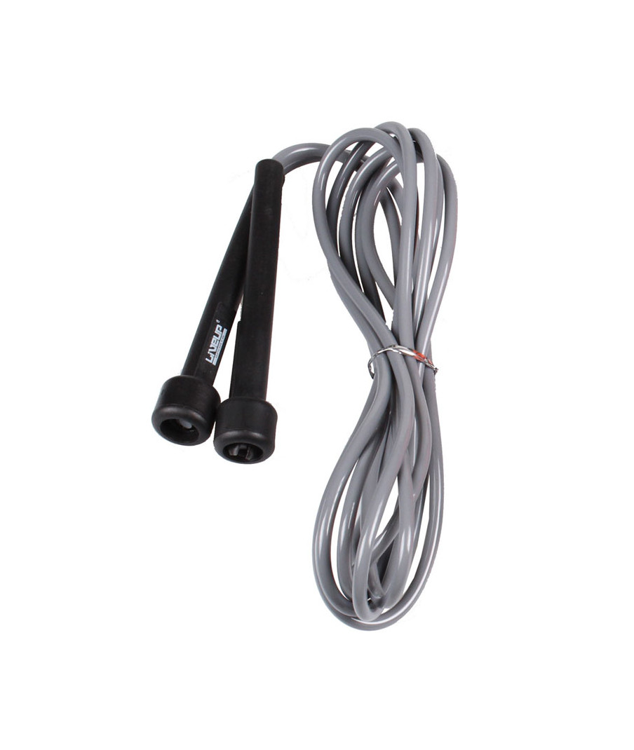 СКАКАЛКА В ТУБУСІ LIVEUP PVC JUMP ROPE LS3115-G у сірому кольорі
