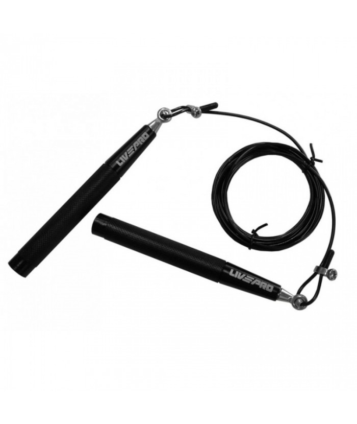 ШВИДКІСНА ВТЯЖЕНА LIVEPRO SPEED JUMPROPE LP8283H BLACK в чорному кольорі